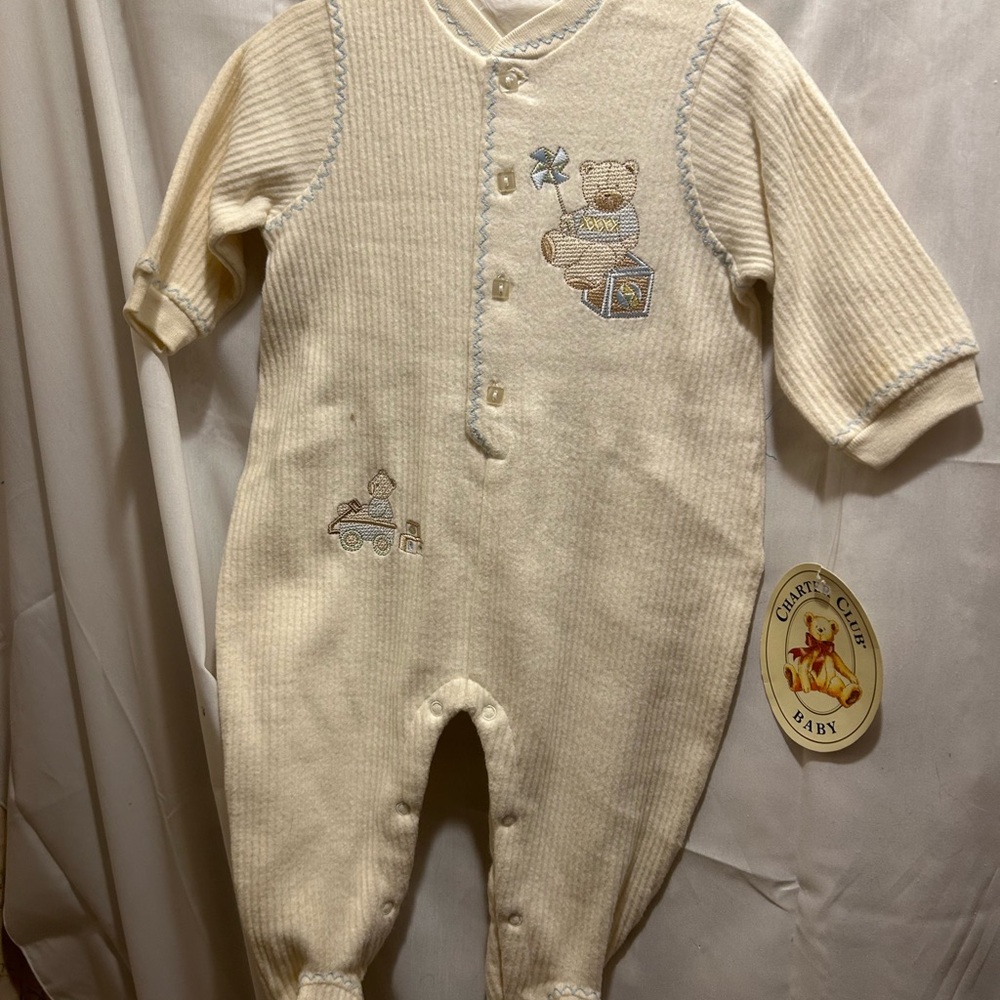 NWT  Sz 6-9 mths Teddybear coverall by charter club baby